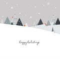 Christmas winter landscape background. Abstract Vector