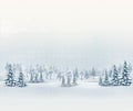 Christmas Winter Landscape Background.