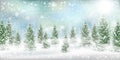 Christmas winter landscspe pine tree snow Royalty Free Stock Photo