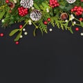 Christmas Winter and New Year Background Border Royalty Free Stock Photo