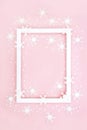 Christmas Winter New Year Pink Background Snowflake Border Royalty Free Stock Photo