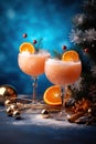 Christmas winter non-alcoholic vegan drink made from natural berries and juice. vertical