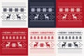 Christmas winter pattern print set for jersey or t-shirt. Pixel deers and christmas trees.