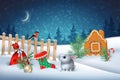 Christmas winter scene Royalty Free Stock Photo