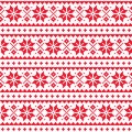 Christmas, winter seamless pattern, Scandianvian Lapland folk art design, cross stitch background