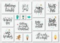 Christmas winter season lettering typography set