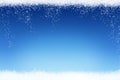 Christmas and winter snow on blue background