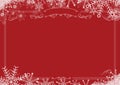 Christmas winter snowflake retro border and red textured background Royalty Free Stock Photo