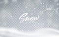 Christmas winter snowy landscape background. Winter snow dust background. Vector illustration Royalty Free Stock Photo