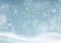 Christmas winter snowy landscape background. Winter snow dust background. Vector illustration Royalty Free Stock Photo