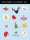 Christmas winter stickers set