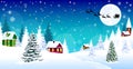 Christmas winter village night snow Santa Royalty Free Stock Photo