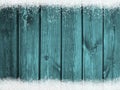 Christmas winter wooden background with snow