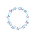 Christmas winter wreath with watercolor balls and bows on isolated white background.