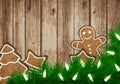 Christmas wish card with gingerbread vector