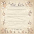 Christmas wish list illustration. Royalty Free Stock Photo