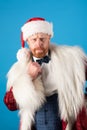 Christmas wishes come true if you believe. Santa with Christmas suit. Isolated for background. Royalty Free Stock Photo