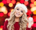 Christmas woman. Beautiful New Year and Christmas holiday female Royalty Free Stock Photo