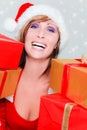 Christmas woman gift Royalty Free Stock Photo