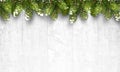 Christmas wooden background with fir branches Royalty Free Stock Photo