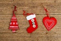 Christmas wooden decorations Royalty Free Stock Photo