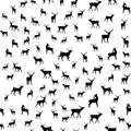 Christmas wooden reindeer seamless pattern background. illustration background. Royalty Free Stock Photo