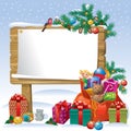 Christmas wooden sign board Royalty Free Stock Photo