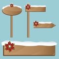 Christmas wooden signs Royalty Free Stock Photo