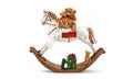 Christmas wooden toy rocking horse Royalty Free Stock Photo