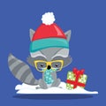 CHRISTMAS WOODLAND RACCOON 03