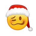 Christmas woozy face Large size of yellow emoji smile Royalty Free Stock Photo
