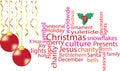 Christmas word cloud in red Royalty Free Stock Photo