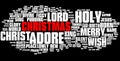 Christmas word cloud, red text Royalty Free Stock Photo