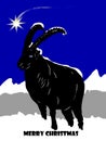 Christmas with ibex in the snow