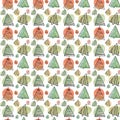 Christmas wrapping paper abstract Christmas tree watercolor skech