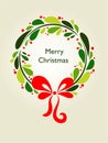 Christmas wreath card - 1 Royalty Free Stock Photo