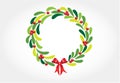 Christmas wreath greetings card vector Royalty Free Stock Photo