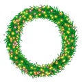 Christmas wreath with colourful glowing garlands