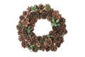 Christmas wreath with cones isolated Royalty Free Stock Photo