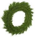 Christmas wreath, 3d render Royalty Free Stock Photo
