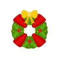 Christmas wreath decorated vector icon Royalty Free Stock Photo