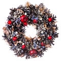 Christmas wreath decoration isolated Royalty Free Stock Photo