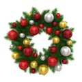 Christmas Wreath Decoration Isolated Royalty Free Stock Photo