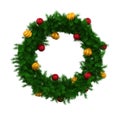 Christmas Wreath Decoration Isolated Royalty Free Stock Photo