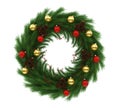 Christmas Wreath Decoration Isolated Royalty Free Stock Photo