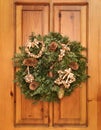 Christmas wreath decoration with pink bells Royalty Free Stock Photo