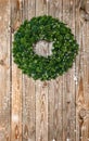 Christmas wreath decoration wooden background dark vintage Royalty Free Stock Photo