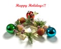 Christmas wreath and decorations