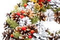 Christmas wreath decorative artificial decoration for the interior. Royalty Free Stock Photo