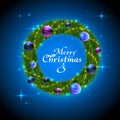 Christmas wreath decorative background. Royalty Free Stock Photo